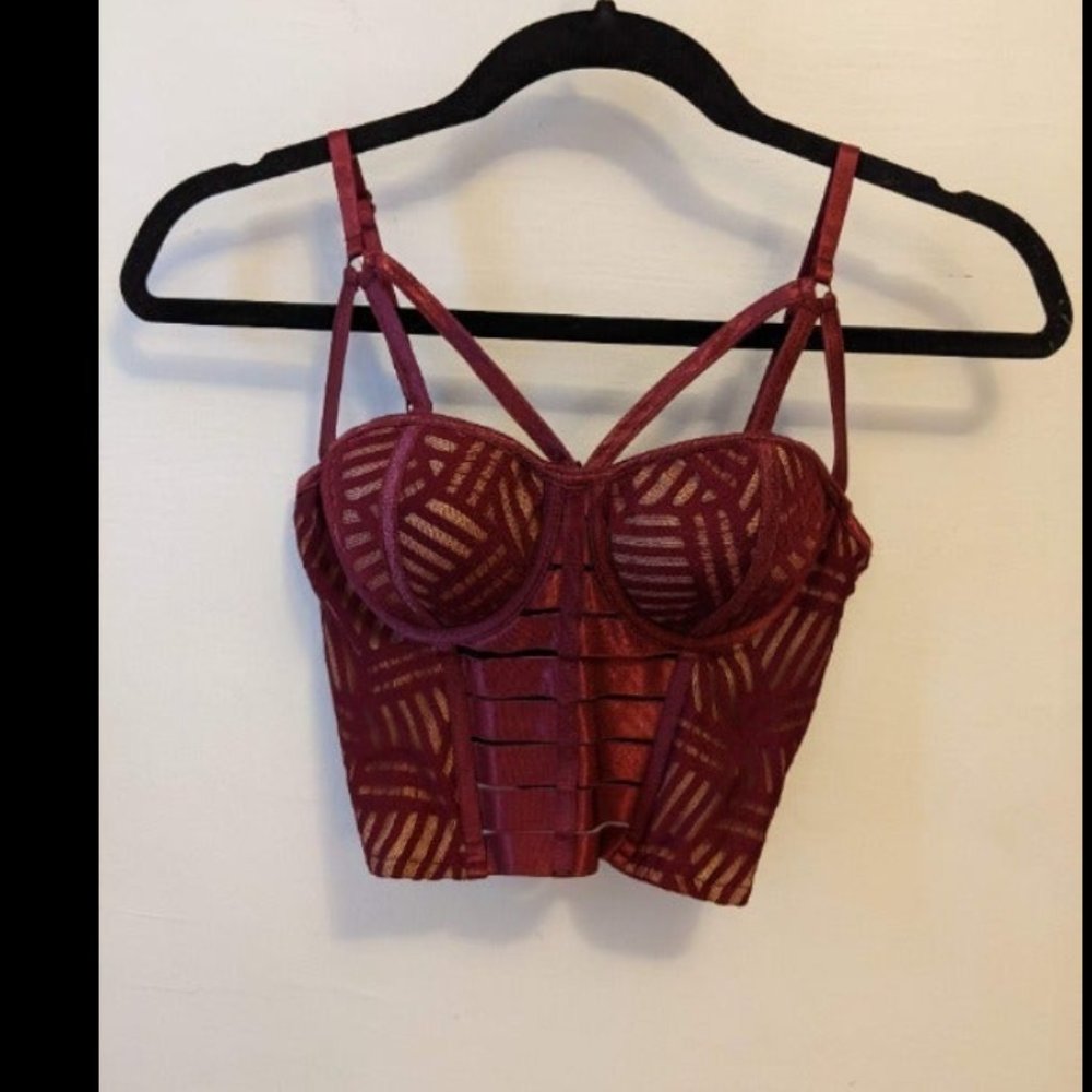 Red Geometric Corset